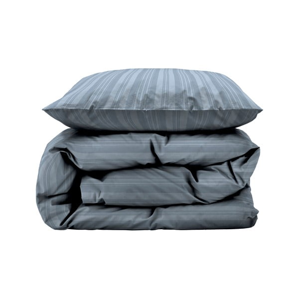 Светлосиньо единично удължено спално бельо от дамаск 140x220 cm Noble – Södahl-image-2