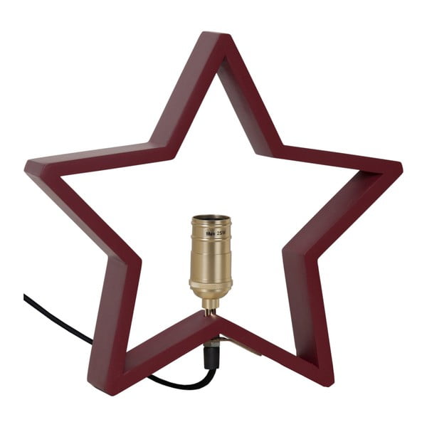 Lysekil тъмночервена дървена светеща звезда, 30 x 29 cm - Best Season