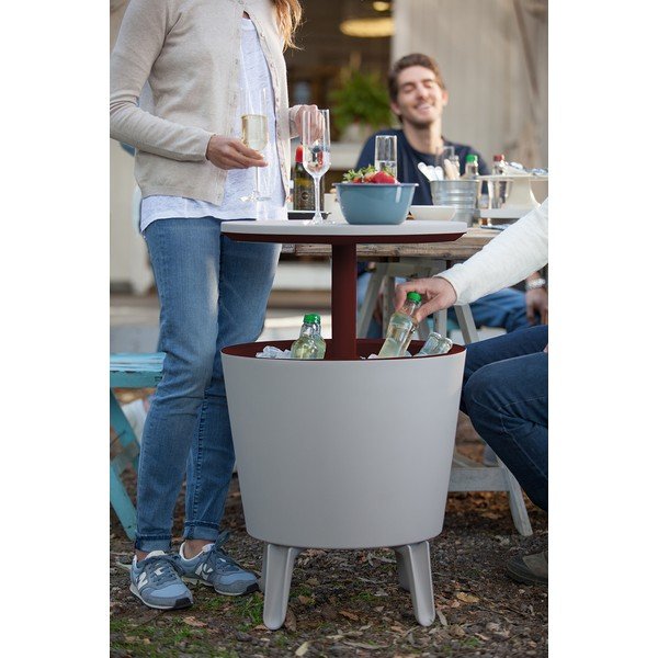 Пластмасова кръгла градинска маса с тавичка за лед ø 49,5 cm Cool – Keter-image-4