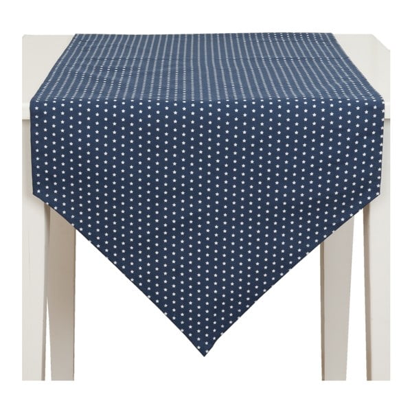 Modrý běhoun na stůl Clayre & Eef Simplico, 50x160 cm