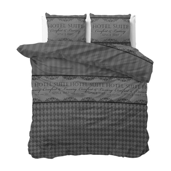 Сиво памучно спално бельо за двойно легло Comfort Hotel, 240 x 220 cm - Sleeptime