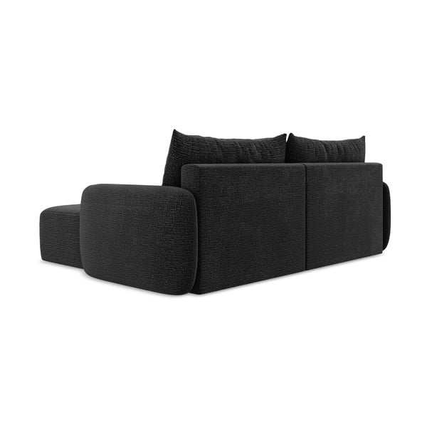 Черен разтегателен ъглов диван с място за съхранение (десен ъгъл) Kalena – Makamii-image-4