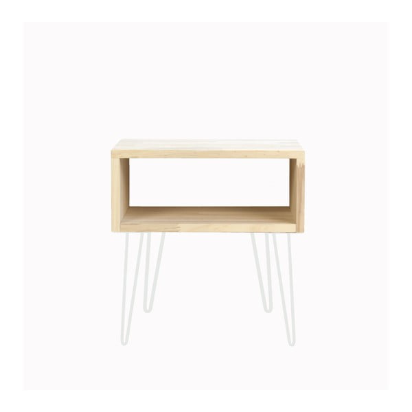 Odkládací stolek s bílými nohami Really Nice Things, výška 63 cm