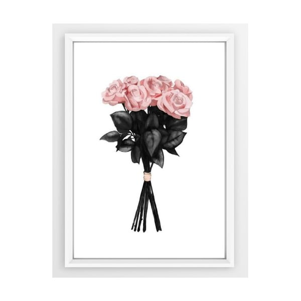 Плакат в бяла рамка Pink Rose, 33,5 x 23,5 cm Pink Roses - Piacenza Art