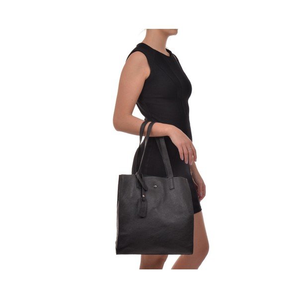 Černá kožená kabelka Isabella Rhea Tote-image-2