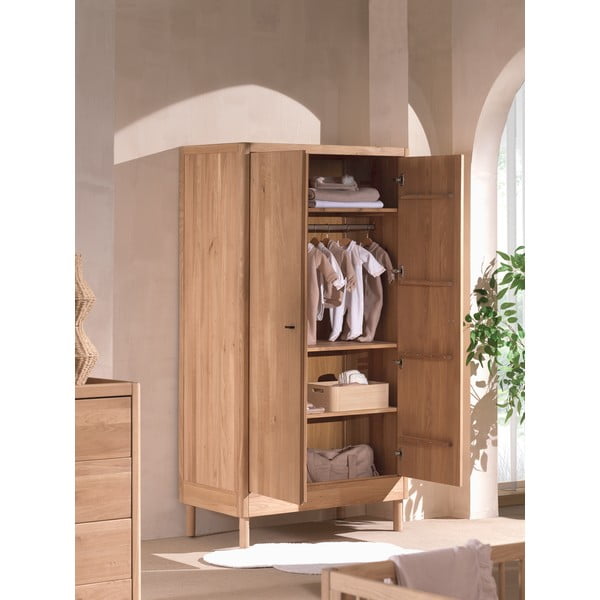 Детски гардероб от масивен дъб в естествен цвят 100x190x55 cm Forrest – Vipack-image-4