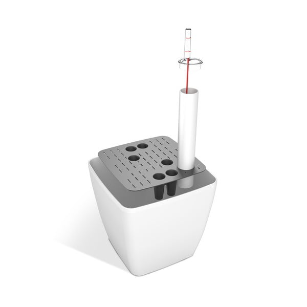 Антрацитно сива саксия за самостоятелно поливане , 18 x 18 cm Quadrato - Flower Lover-image-3