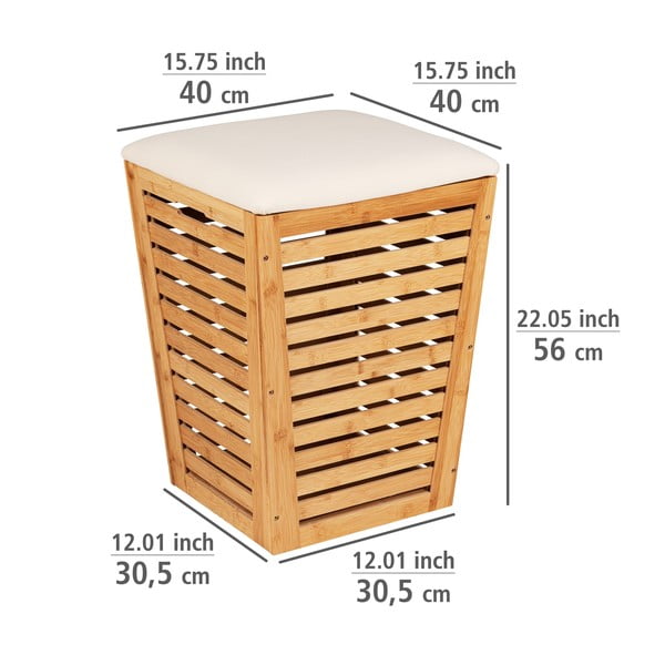 Бамбукова кошница за пране 55 л - Wenko-image-3