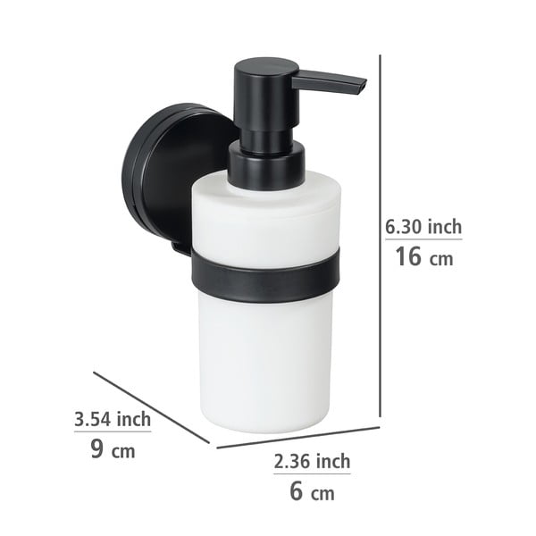 Черно-бял стенен диспенсър за сапун Static-Loc® Plus Pavia - Wenko-image-3