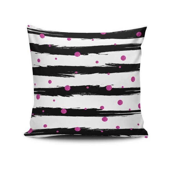 Черно-бяла калъфка за възглавница Calento Pakluma, 45 x 45 cm - Cushion Love