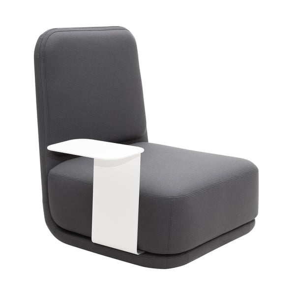 Тъмно сив фотьойл с бяла метална висока + странична маса Standby - Softline