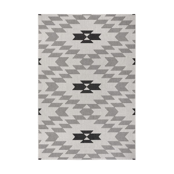 Черно-бял килим на открито Geo, 120 x 170 cm - Ragami