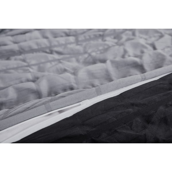 Черно-сиво крепово спално бельо за единично легло  140x200 cm Naomi – My House-image-2