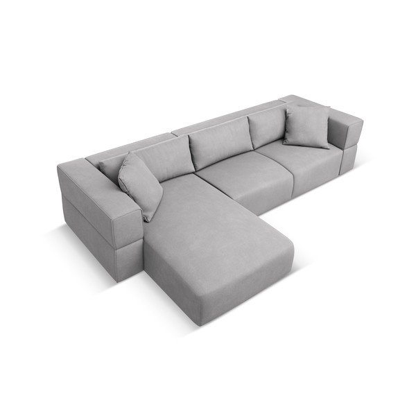 Светлосив ъглов диван, ляв ъгъл Esther – Milo Casa-image-3