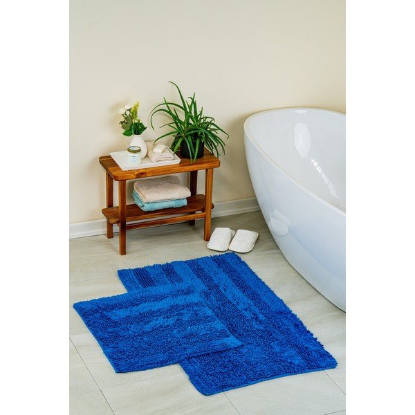 Тъмносини килими за баня в комплект от 2 бр. 60x100 cm Luxury Softy – Foutastic-image-1