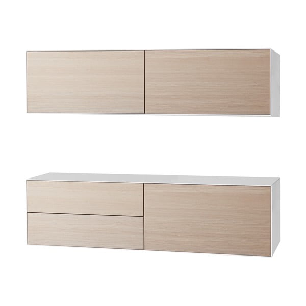 Нисък скрин с дъбов декор в комплект от 2 чекмеджета 180x46 cm Edge by Hammel - Hammel Furniture