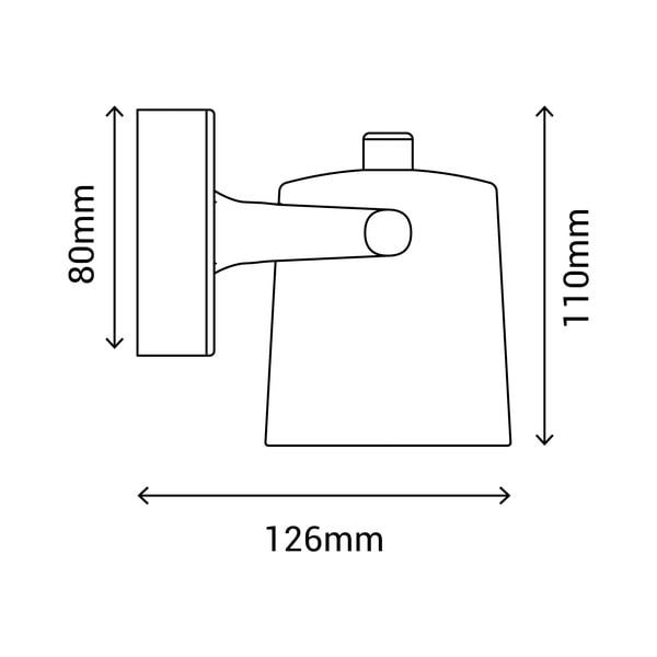 Бяла стенна лампа, височина 11 cm Ibai - SULION-image-3