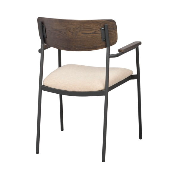 Трапезни столове в кремаво и тъмнокафяво в комплект от 2 бр. Maymont – Rowico-image-4