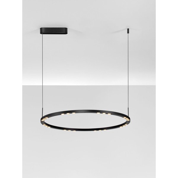 Матово черно алуминиево LED затъмняващо се висящо осветително тяло ø 80 cm Lunette – Nova Luce-image-4