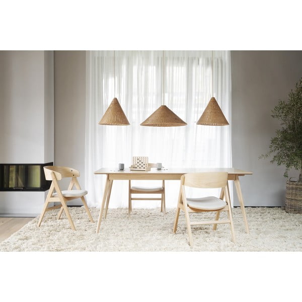 Сгъваема маса за хранене с плот от ясенова дървесина 190x90 cm Yumi - Rowico-image-2