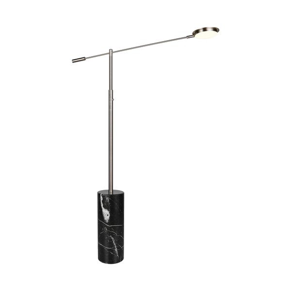 LED подова лампа в черен и сребрист цвят (височина 145 cm) Fiore – Trio Select
