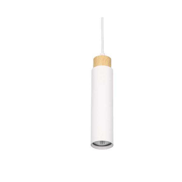 Висяща лампа с метален абажур в бял и естествен цвят Claro - Candellux Lighting-image-2