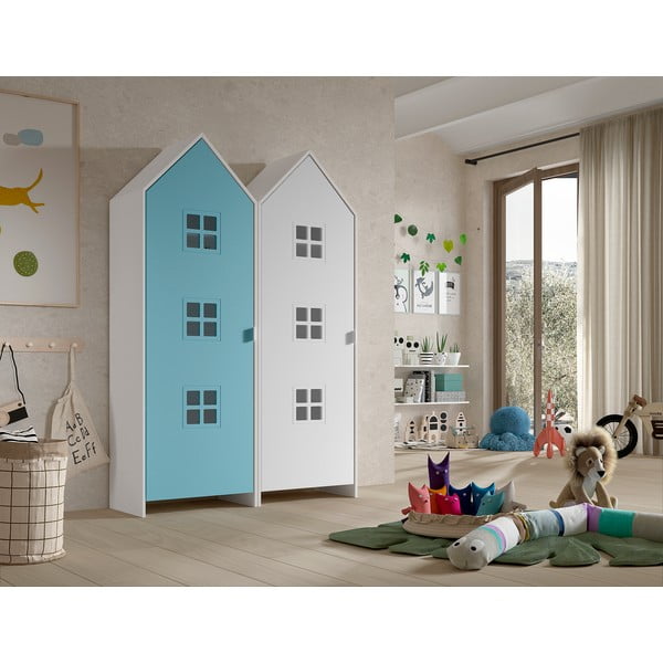 Детски гардероб в бял и светлосин цвят 115x171,5 cm CASAMI BRUGES – Vipack-image-1