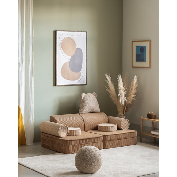 Кафяв детски диван от рипсено кадифе 132 cm Settee – Wigiwama-image-4