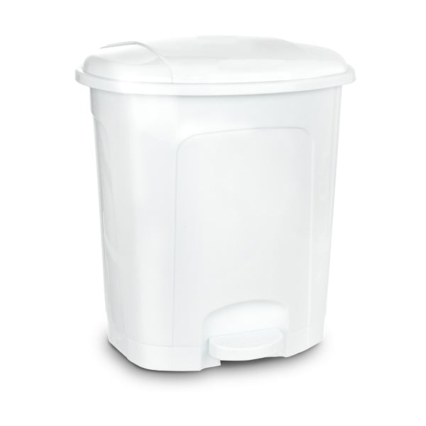 Бяло пластмасово кошче за боклук с педал 30 l – Orion