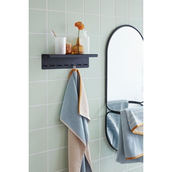 Черна метална закачалка за стена Bow - Hübsch-image-1