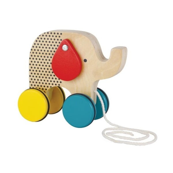 Играчка за дърпане с подвижни уши на слонче - Petit collage