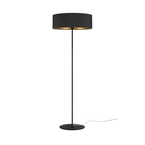 Черна подова лампа със златни детайли XL, ⌀ 45 cm Tres - Sotto Luce