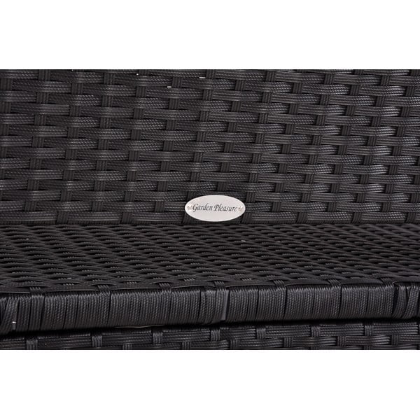 Черна градинска пейка от изкуствен ратан Ferrara – Garden Pleasure-image-4