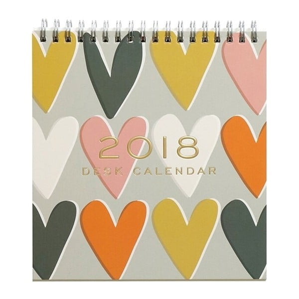 Stolní kalendář pro rok 2018 Portico Designs Caroline Gardner Hearts