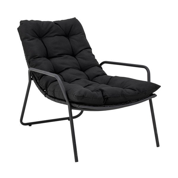 Черен градински шезлонг с табуретка за крака Boel - Bloomingville-image-2