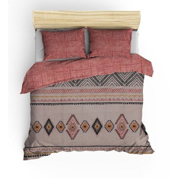 Двойно удължено спално бельо от памук в тухлено-кафяв цвят 240x220 cm Felix – Mijolnir-image-3