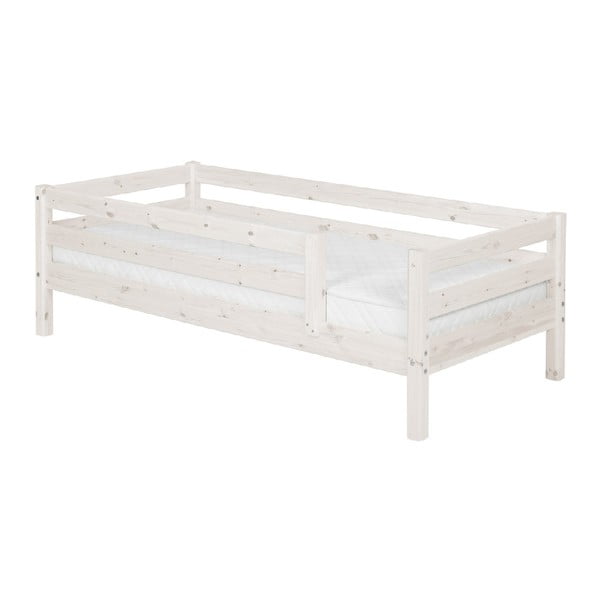 Бяло детско легло от борова дървесина с 3/4 ламели , 90 x 200 cm Classic - Flexa