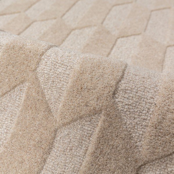 Ръчно изработен вълнен килим в естествен цвят/тюркоазен 120x170 cm Apex Border Wool – Flair Rugs-image-3