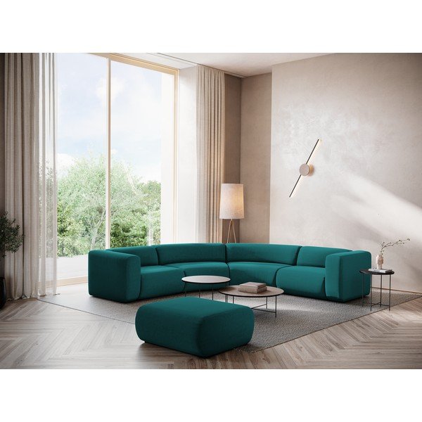 Тюркоазена кадифена табуретка Ekahi – Makamii-image-1