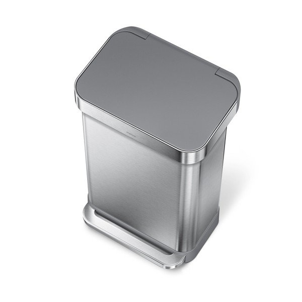 Стоманено кошче за боклук с педал в сребрист цвят 45 l – simplehuman-image-1