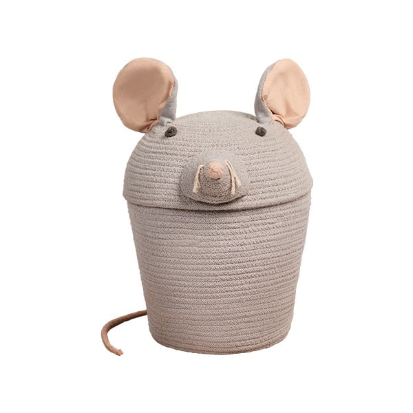 Сива текстилна детска кошница за играчки ø 25x30 cm Renata the Rat – Lorena Canals