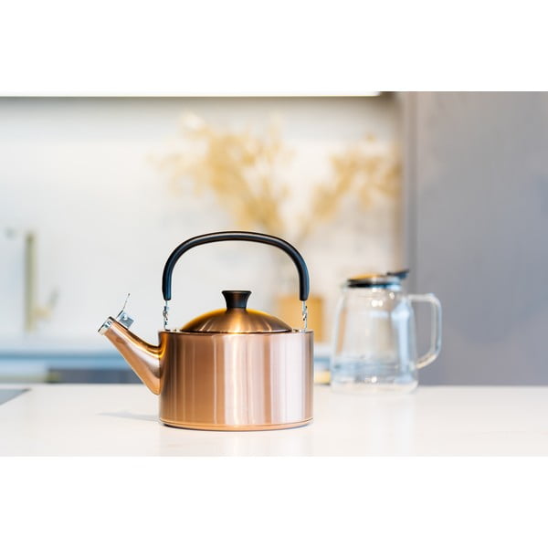 Чайник от неръждаема стомана в меден цвят 1,5 l Diamante – Vialli Design-image-4