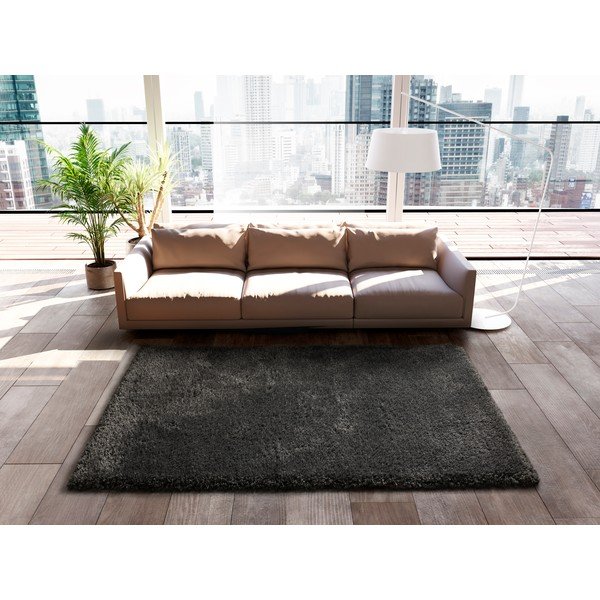 Сив килим 110x60 cm Shaggy Reciclada - Universal-image-1