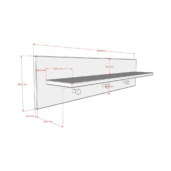 Бежова стенна детска закачалка 80x18 cm Sezane – Vipack-image-2