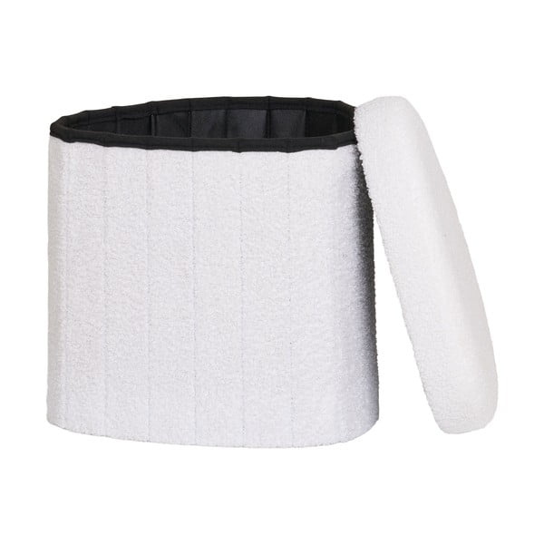 Бяла табуретка от прежда с примки от букле Medford – House Nordic-image-2