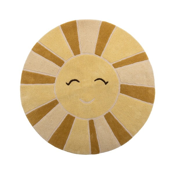Бежов/в кехлибарен цвят вълнен детски килим ø110 cm Sun – Bloomingville Mini