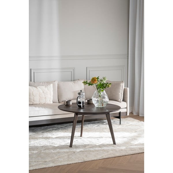 Тъмнокафява масичка за кафе от декор от дъб  ø 90 cm Yumi – Rowico-image-2