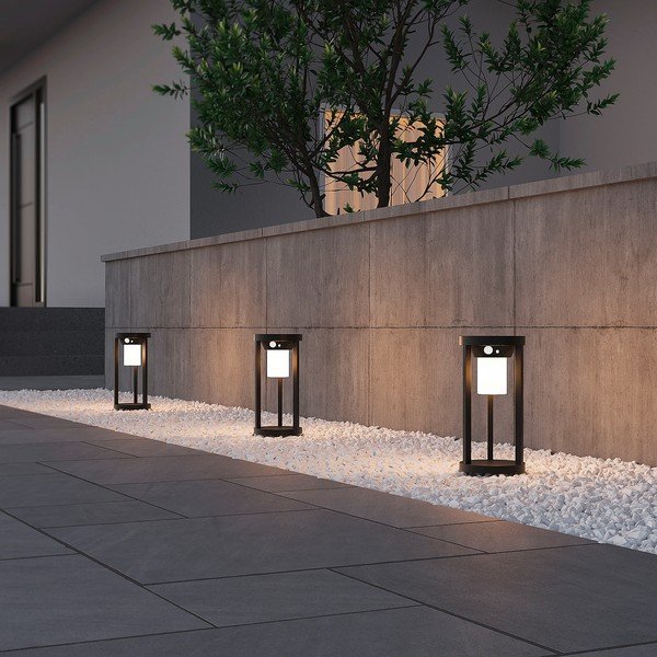 LED външно осветително тяло със сензор за движение (височина 25 cm) Carmo – Trio-image-1