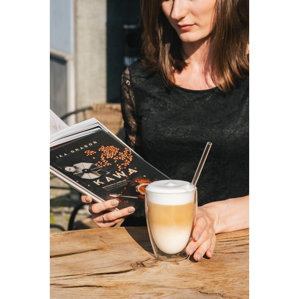 Стъклени чаши в комплект 6 бр. с двойни дъна/за лате 350 ml – Vialli Design-image-4