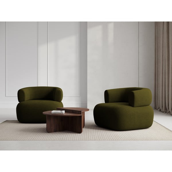 Зелено кресло от букле Jenny – Micadoni Home-image-1
